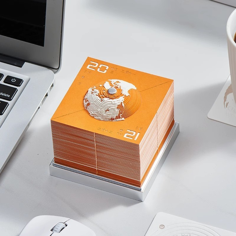 3D Earth Calendar Orange