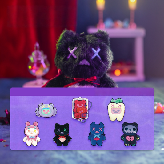 All variants of cute and fluffy Shin Woo Vampire Candy House Plush Blind Box