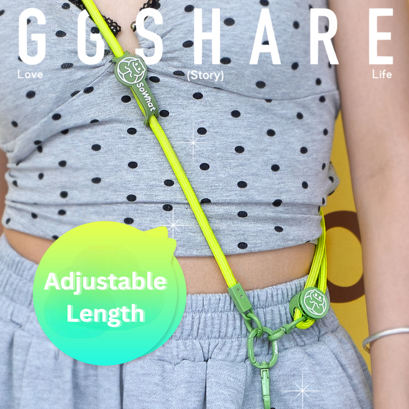 Anti-Theft Phone Lanyard Blue Adjustable Length Lime