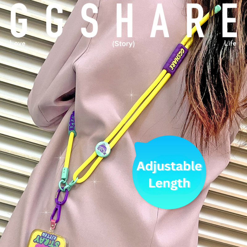 Anti-Theft Phone Lanyard Blue Adjustable Length Yellow