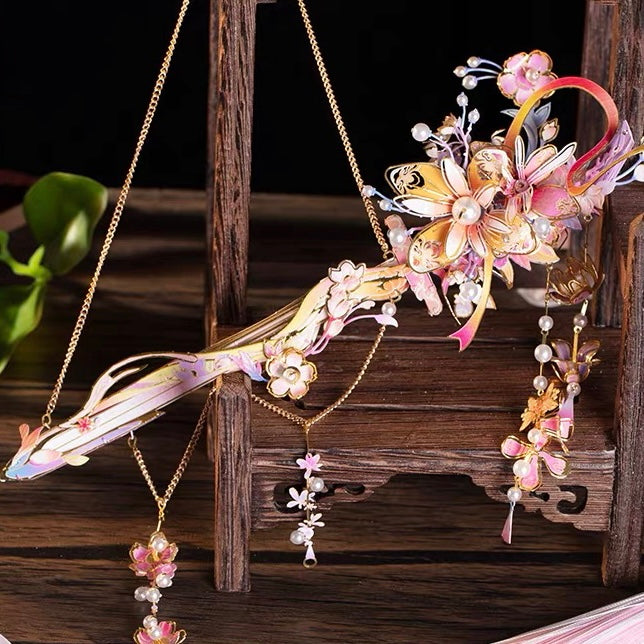 Art Model - DIY 3D Puzzle Wearable Chinese Style Sword Hairpin Pink Bauhinia