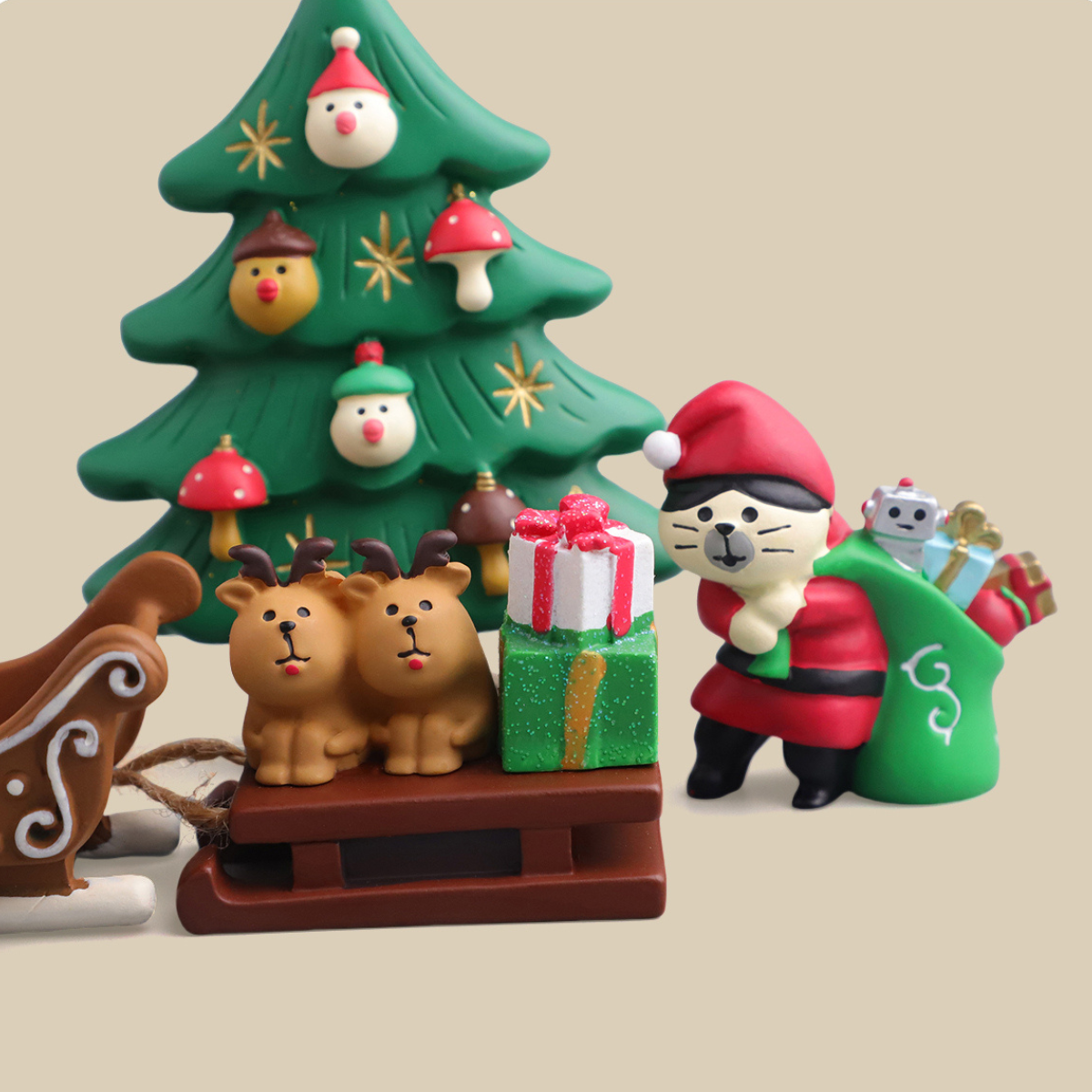 Creative Christmas Sled Mini Decoration Set Gifts