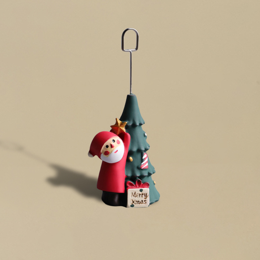 BORING - Handcrafted Christmas Note Clip Desk Ornament Santa