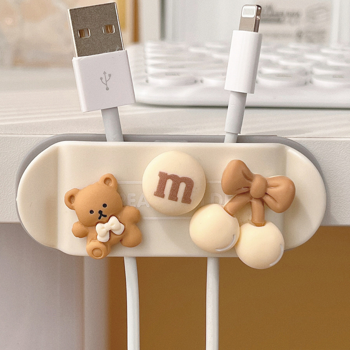 Cute Cable Organiser Clips Bear