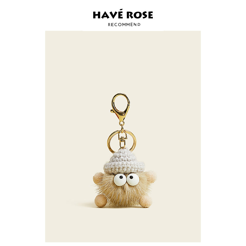 Beige Soot Sprites (Susuwatari) with Beanie Bag Charm