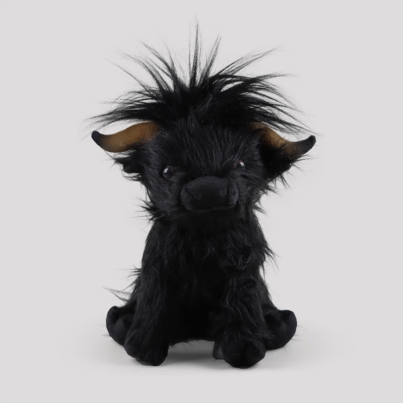 Black Scottish Highland Cattle Plush Toy