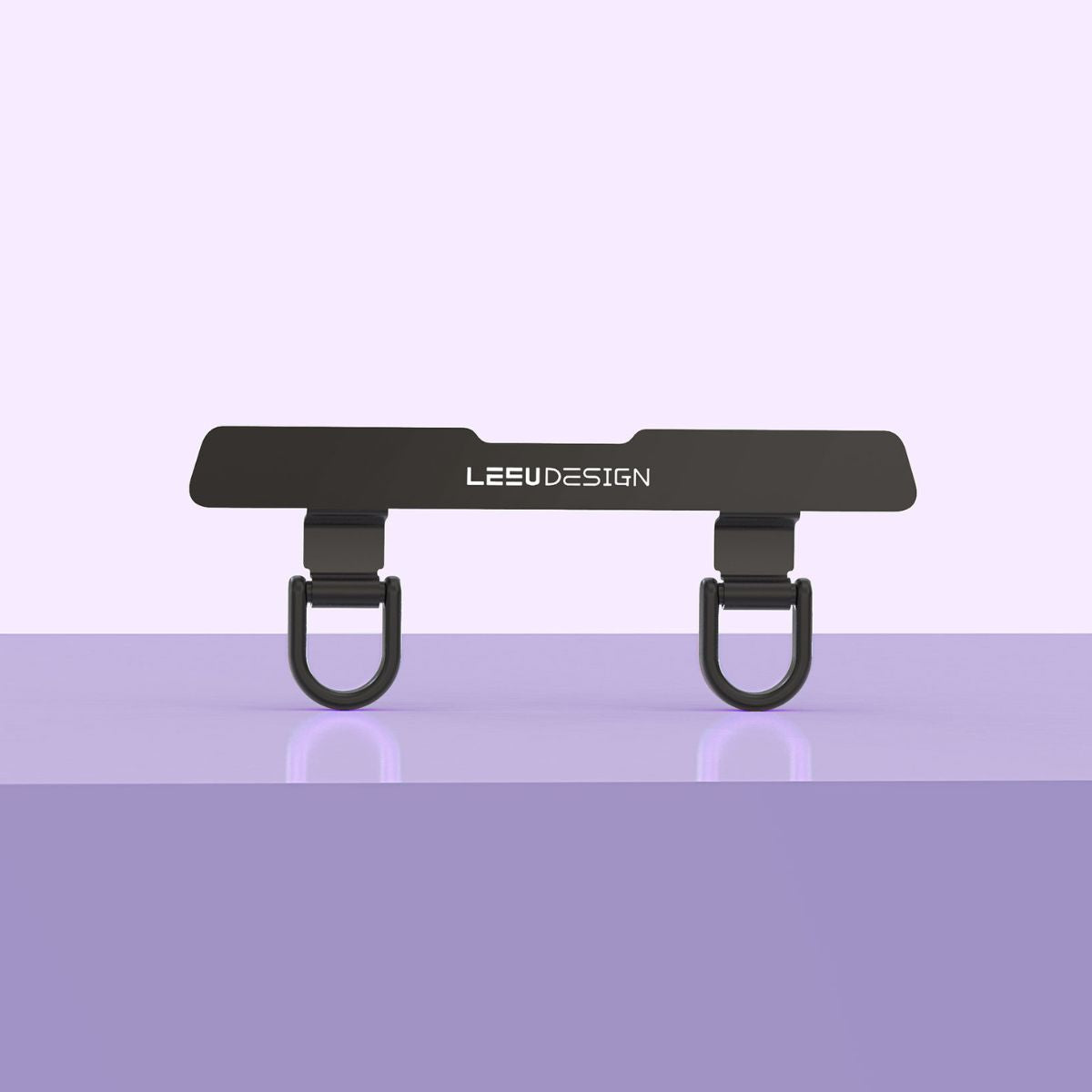 Black Ultra-Thin 2 Rings Metal Phone Tether Patch