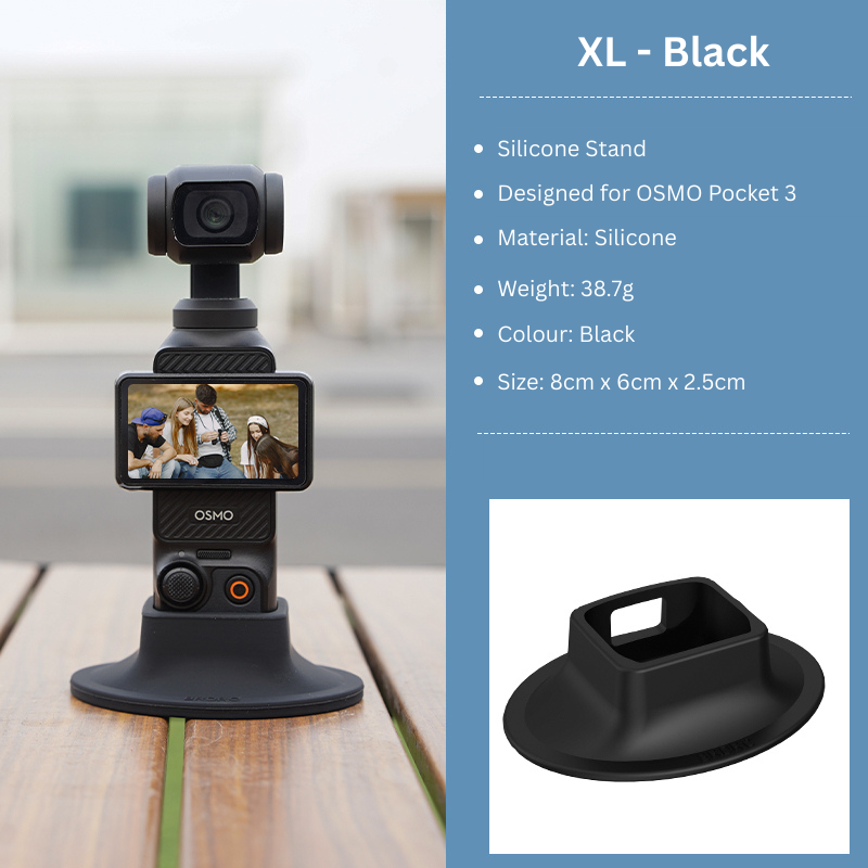 Black Extra Large Osmo Pocket 3 Silicone Stand