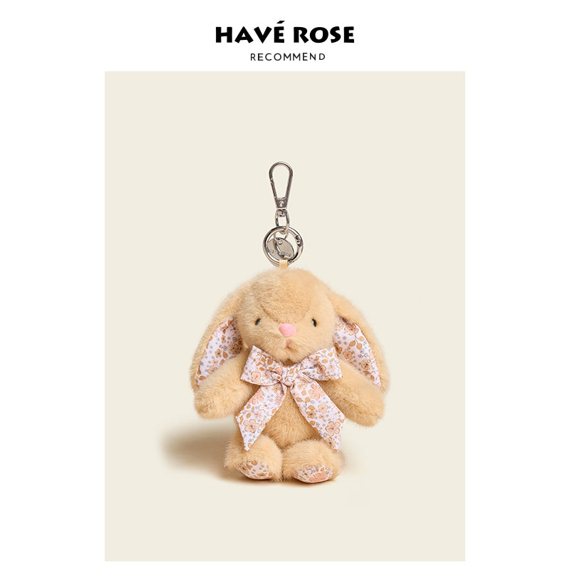 HAVEROSE - Original Floral Rabbit Bunny Plush Bag Charm
