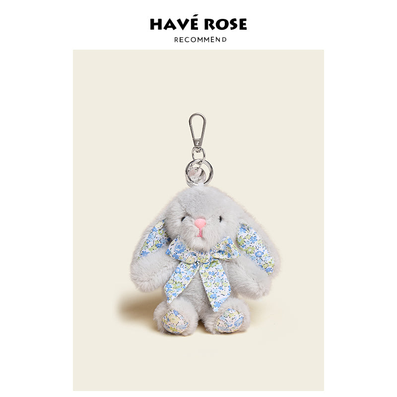 HAVEROSE - Original Floral Rabbit Bunny Plush Bag Charm