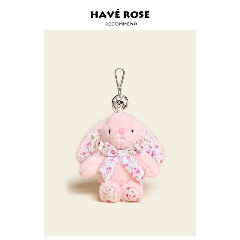 HAVEROSE - Original Floral Rabbit Bunny Plush Bag Charm