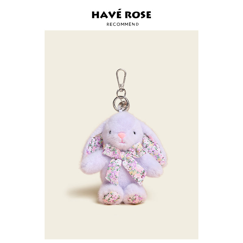 HAVEROSE - Original Floral Rabbit Bunny Plush Bag Charm