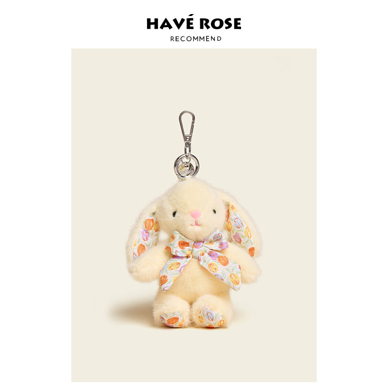 HAVEROSE - Original Floral Rabbit Bunny Plush Bag Charm