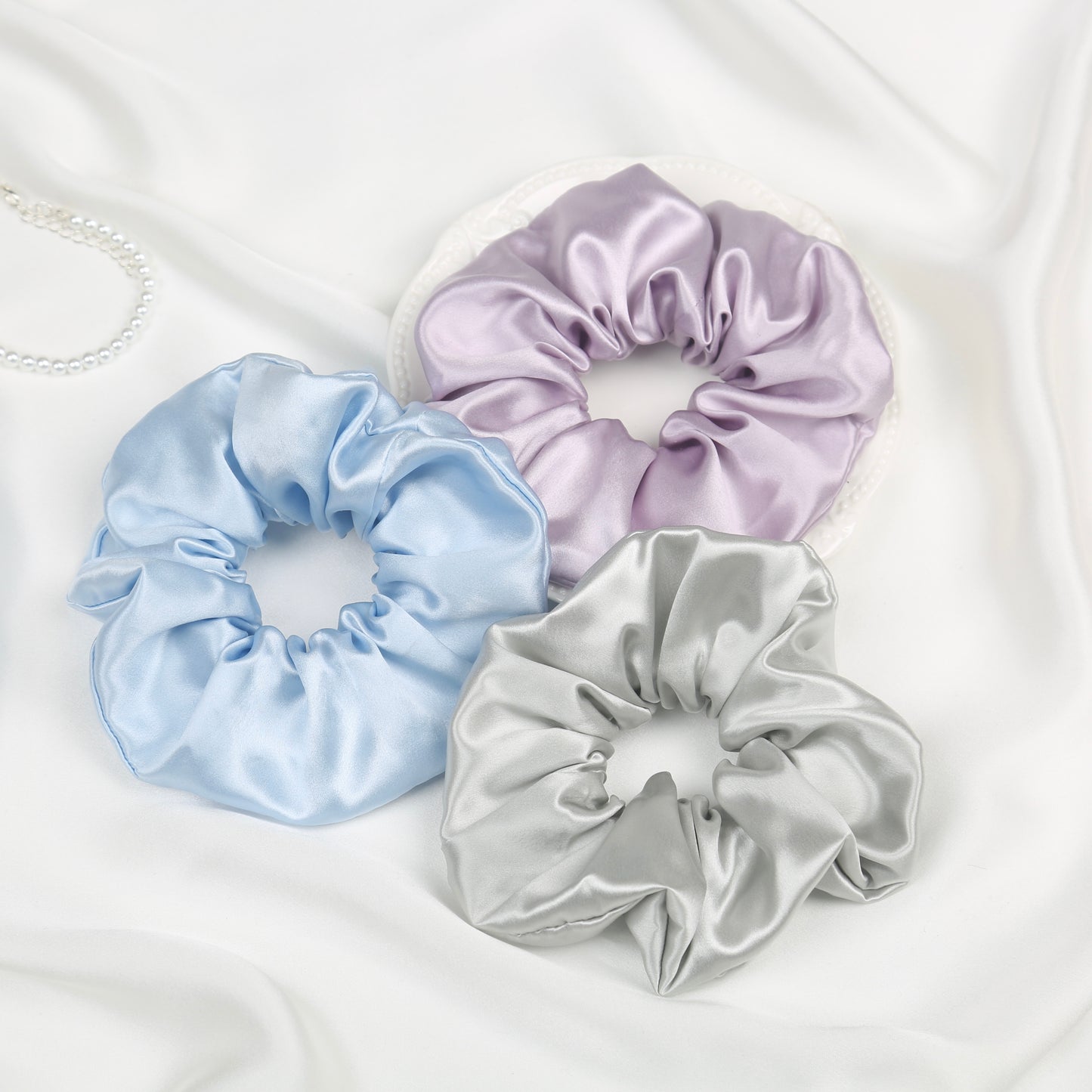 Bundle 4 No-Crease Silk Scrunchies