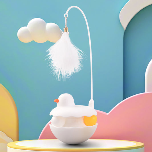 Cat Interactive Toy White Duck
