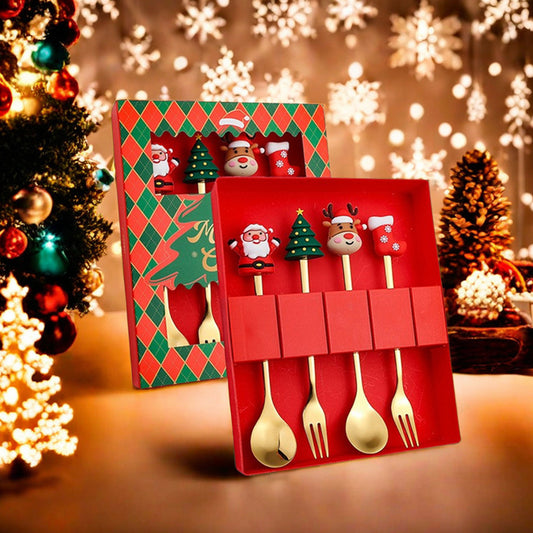 Christmas Cartoon Cutlery Gift Set of 4