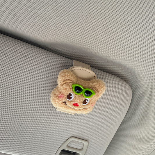 Cute Bear Car Sunglasses Clip Green