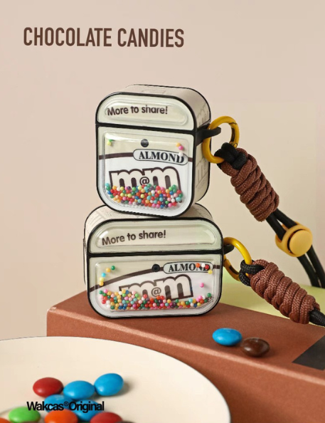 Cute M&M AirPods Case with Hand Strap