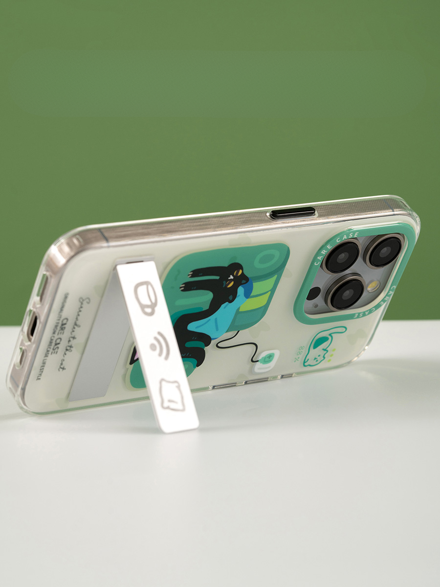 Cute Sofa Cat iPhone Case with Stand