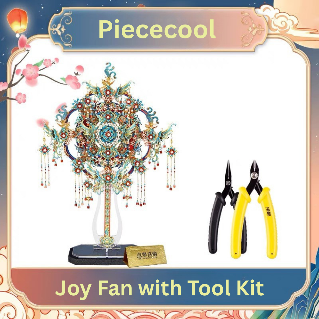 DIY 3D Puzzle Kingfisher Joy Fan with took kit