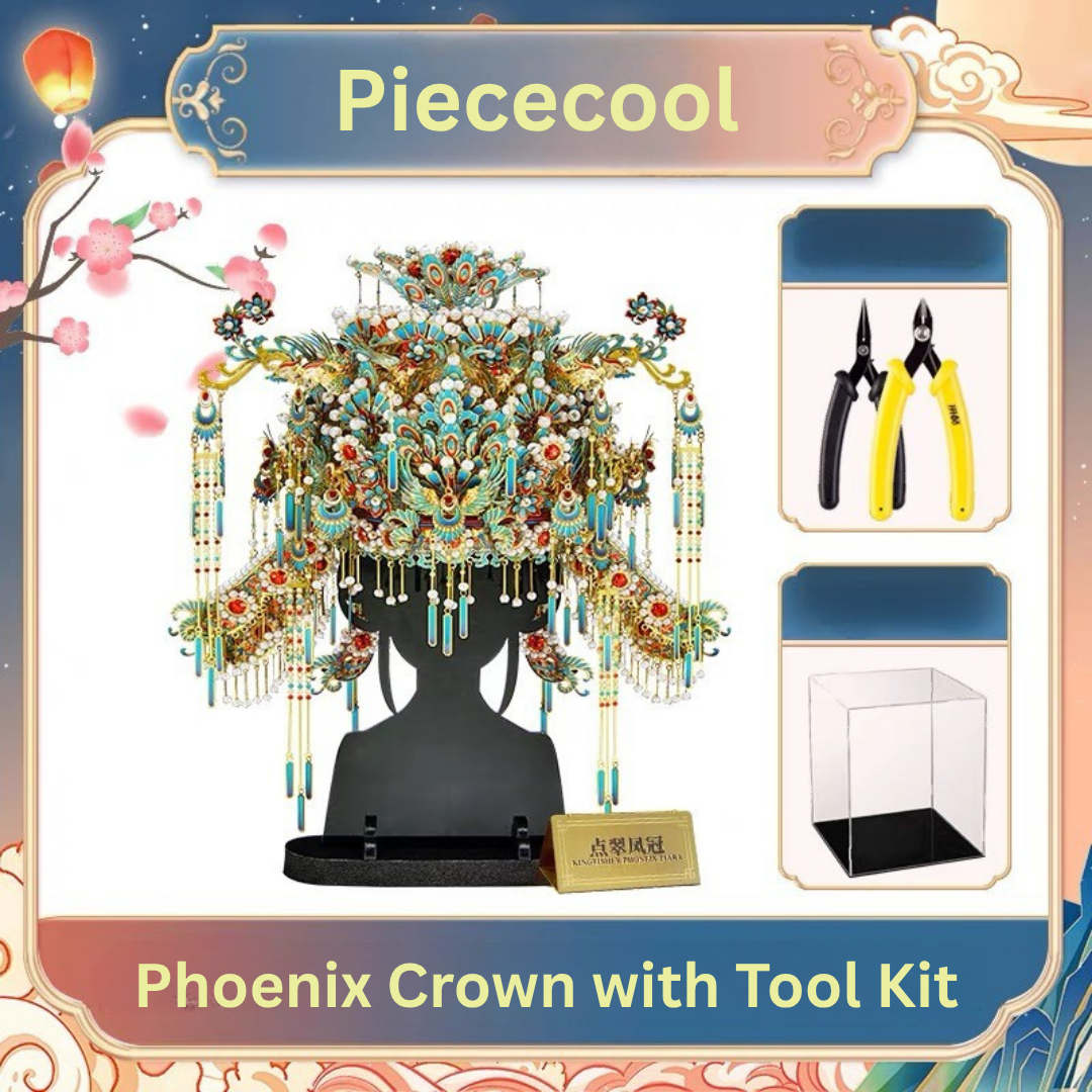 DIY 3D Puzzle Kingfisher Pheonix Crown with Took Kit