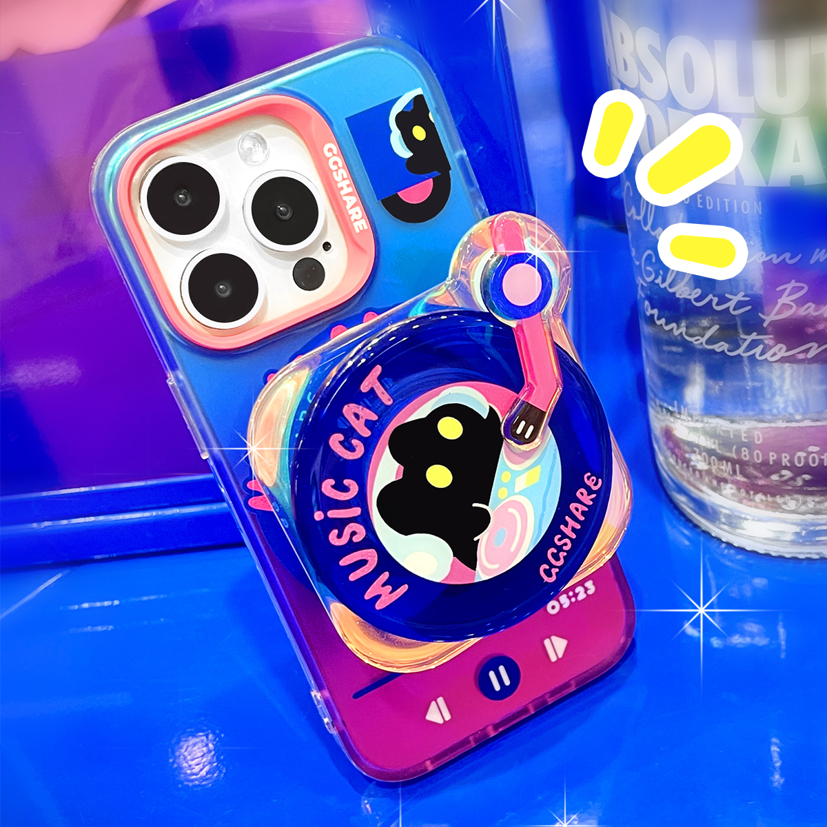 DJ Cat Magnetic Phone Case and Phone Holder for iPhone