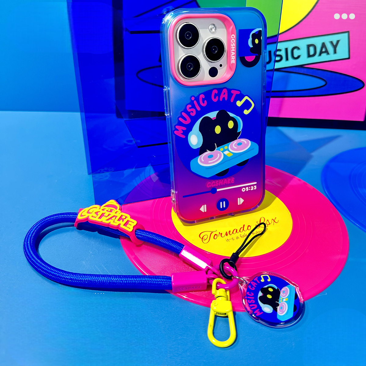 DJ Cat Magnetic Phone Case and Strap