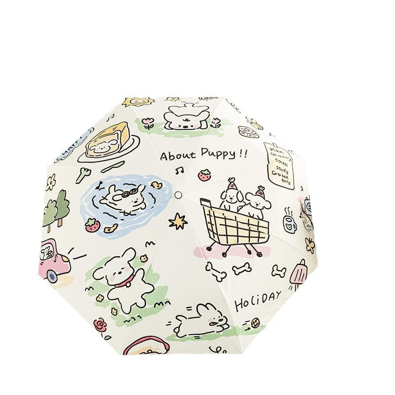 Dog Cartoon Umbrella with UV Protection white background