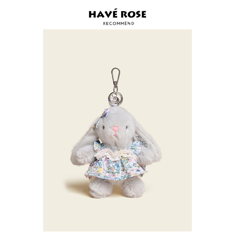 HAVEROSE - Original Floral Rabbit Bunny Plush Bag Charm