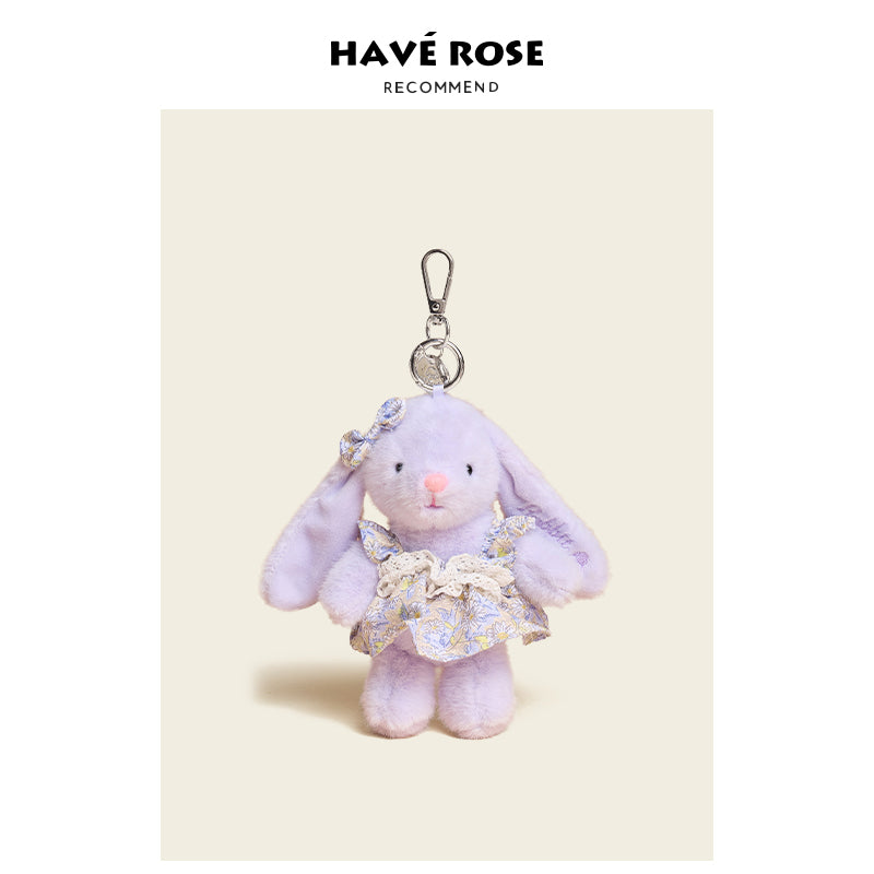 HAVEROSE - Original Floral Rabbit Bunny Plush Bag Charm