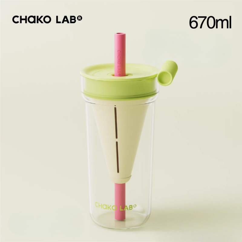 Funnel Glass Infuser Tumbler Green 670ml