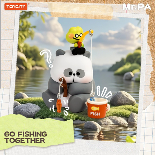 Cute and lovely Go Fishing Mr. PA Panda Day Off Designer Toy