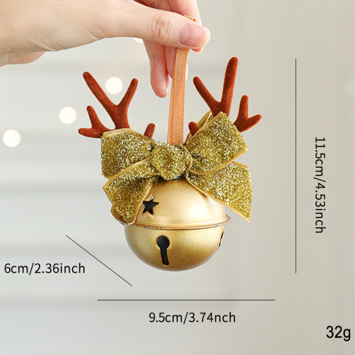 Christmas Bell Ornaments Gold