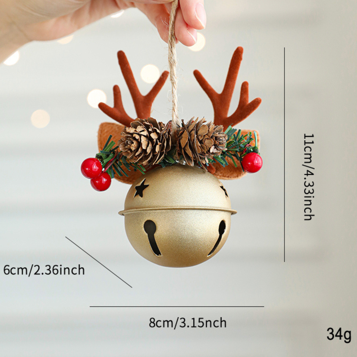 Gold Christmas Bell Ornaments