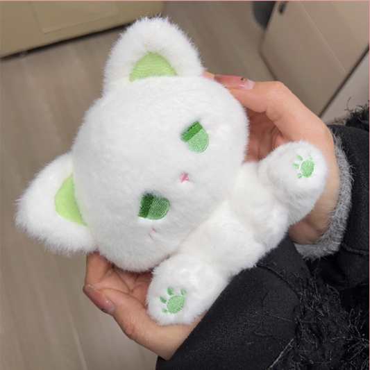 Green Fun Toys - Emo White Cat Plush Toy