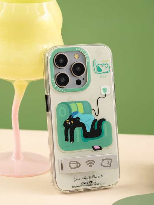 Green Sofa Cat iPhone Case for iPhones