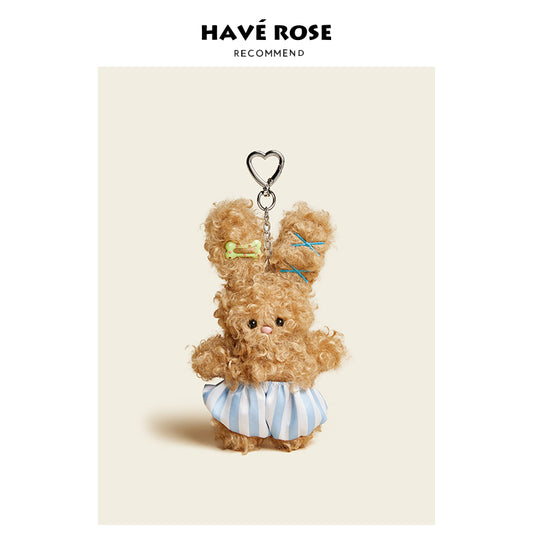 HAVEROSE - Original Curly Bunny Baby Bag Charm Brown
