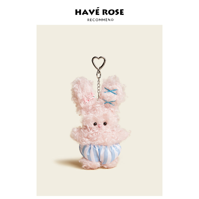 HAVEROSE - Original Curly Bunny Baby Bag Charm pink