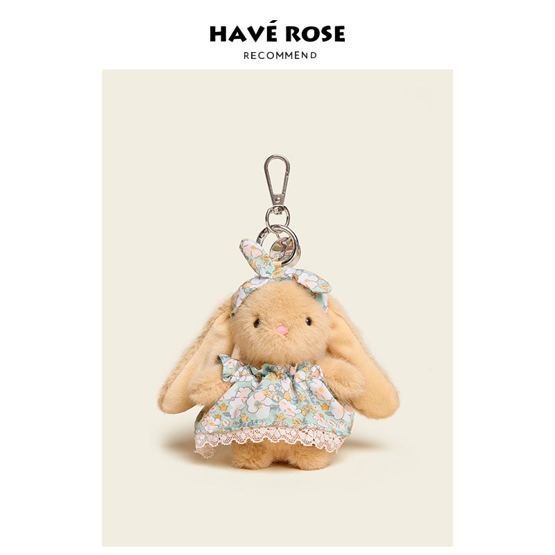 HAVEROSE - Original Floral Rabbit Bunny Plush Bag Charm