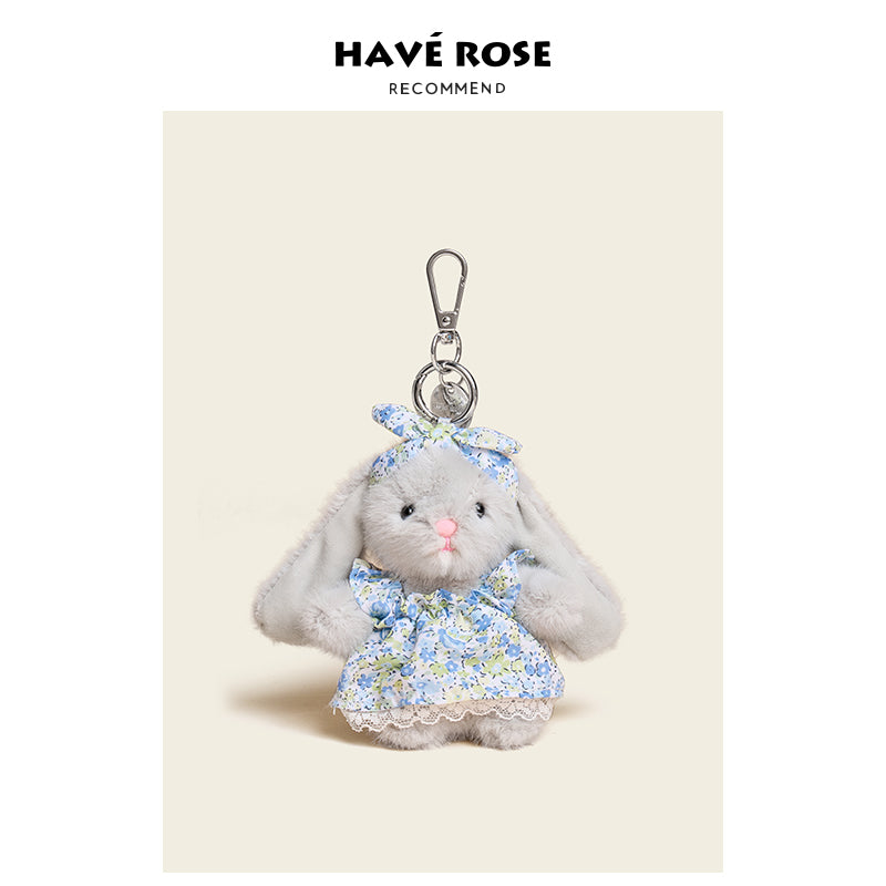 HAVEROSE - Original Floral Rabbit Bunny Plush Bag Charm
