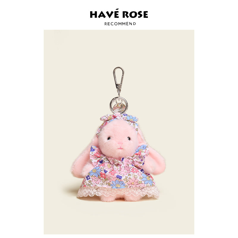 HAVEROSE - Original Floral Rabbit Bunny Plush Bag Charm