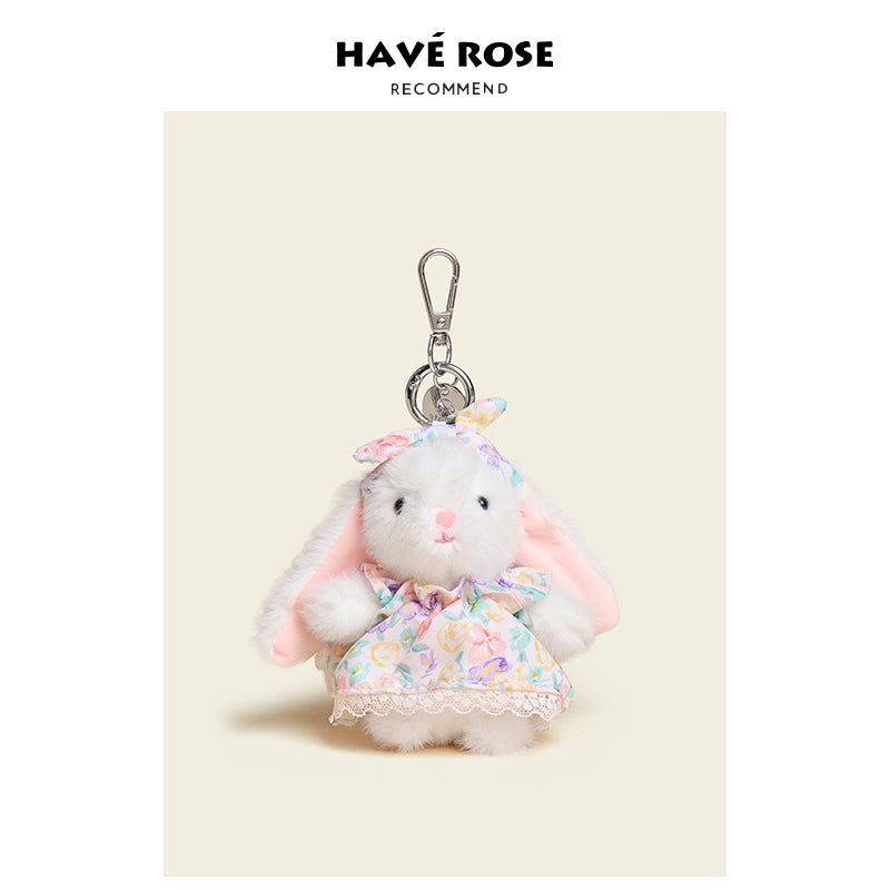 HAVEROSE - Original Floral Rabbit Bunny Plush Bag Charm