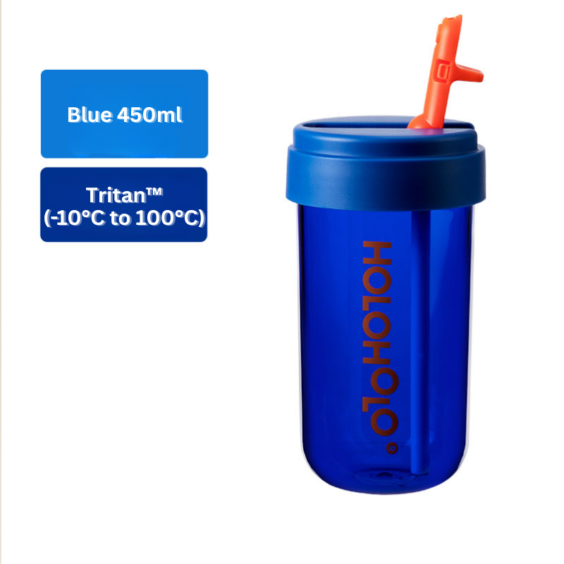 Holoholo Straw Cup Blue 450ml