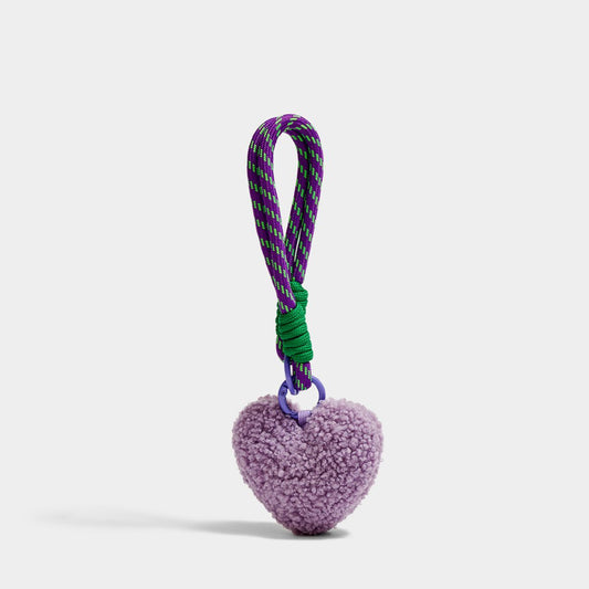 Original Minimalistic Heart Plush Bag Charm Purple