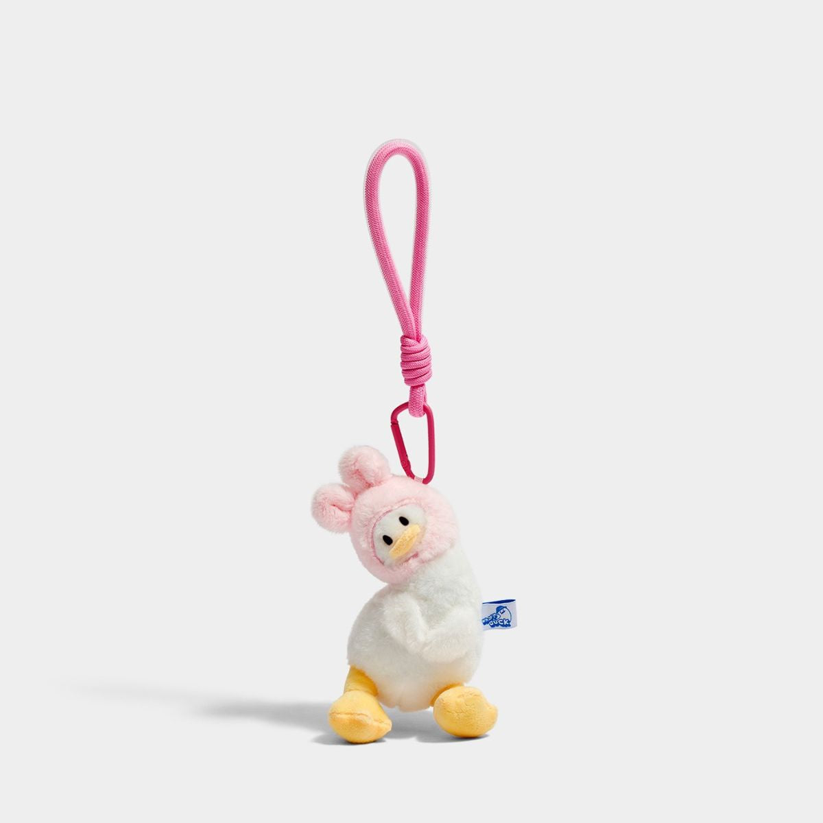 Tilted Head Ugly Cute Duck Plush Bag Charm Pink