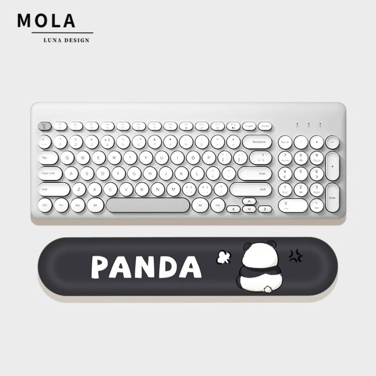 Angry Panda Keyboard Pad with Wrist Rest