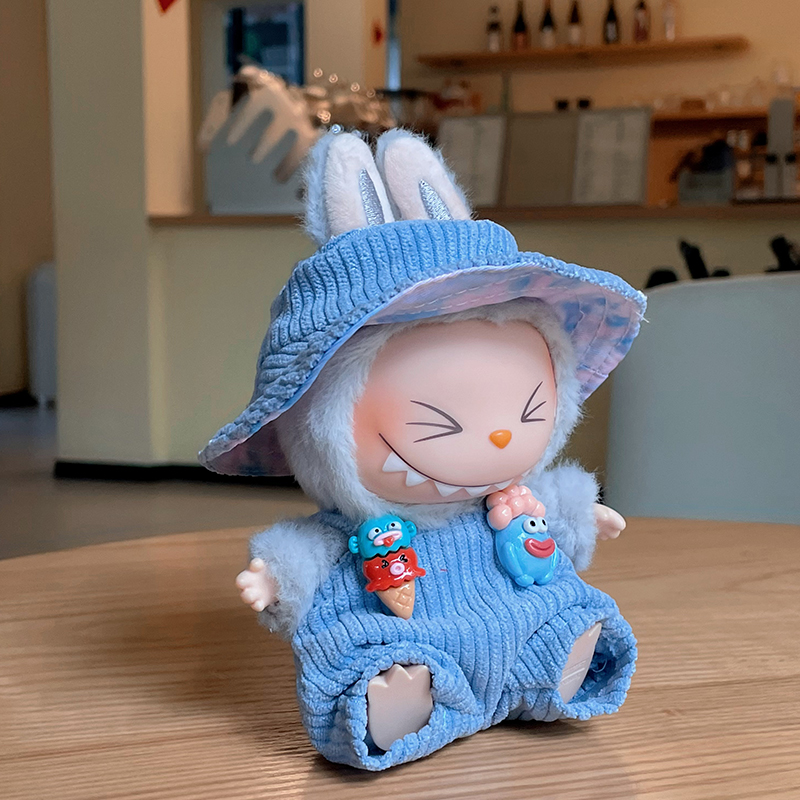 Labubu Clothes Blue Outfit Overalls