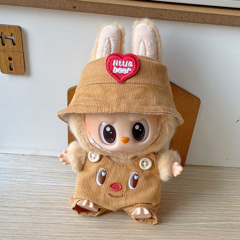 Labubu Clothes Brown Cute Outfit with Hat