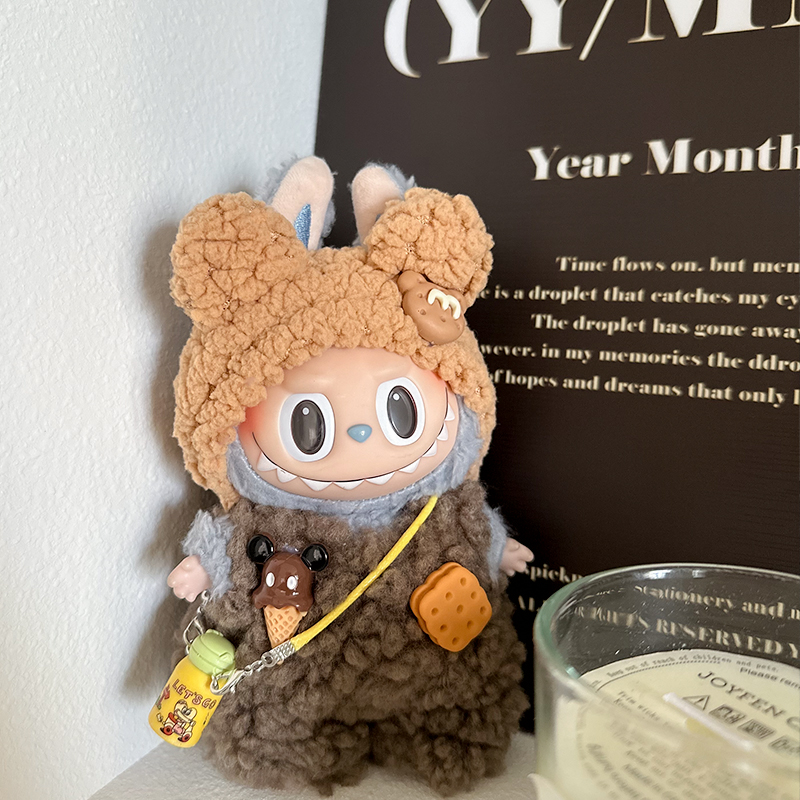 Labubu Clothes Fluffy Brown Outfit