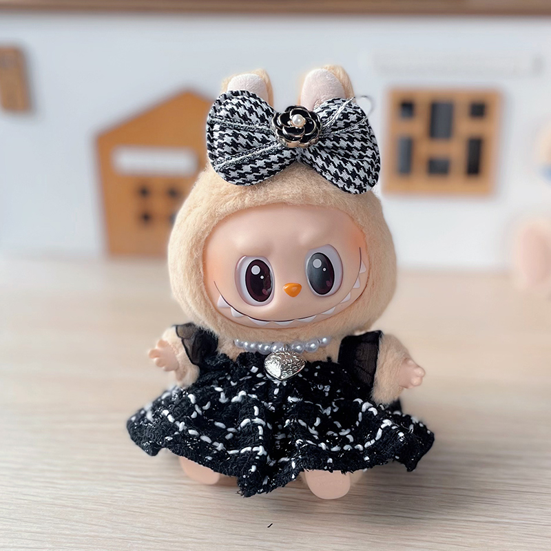 Labubu Dresses Chanel Style Black Dress